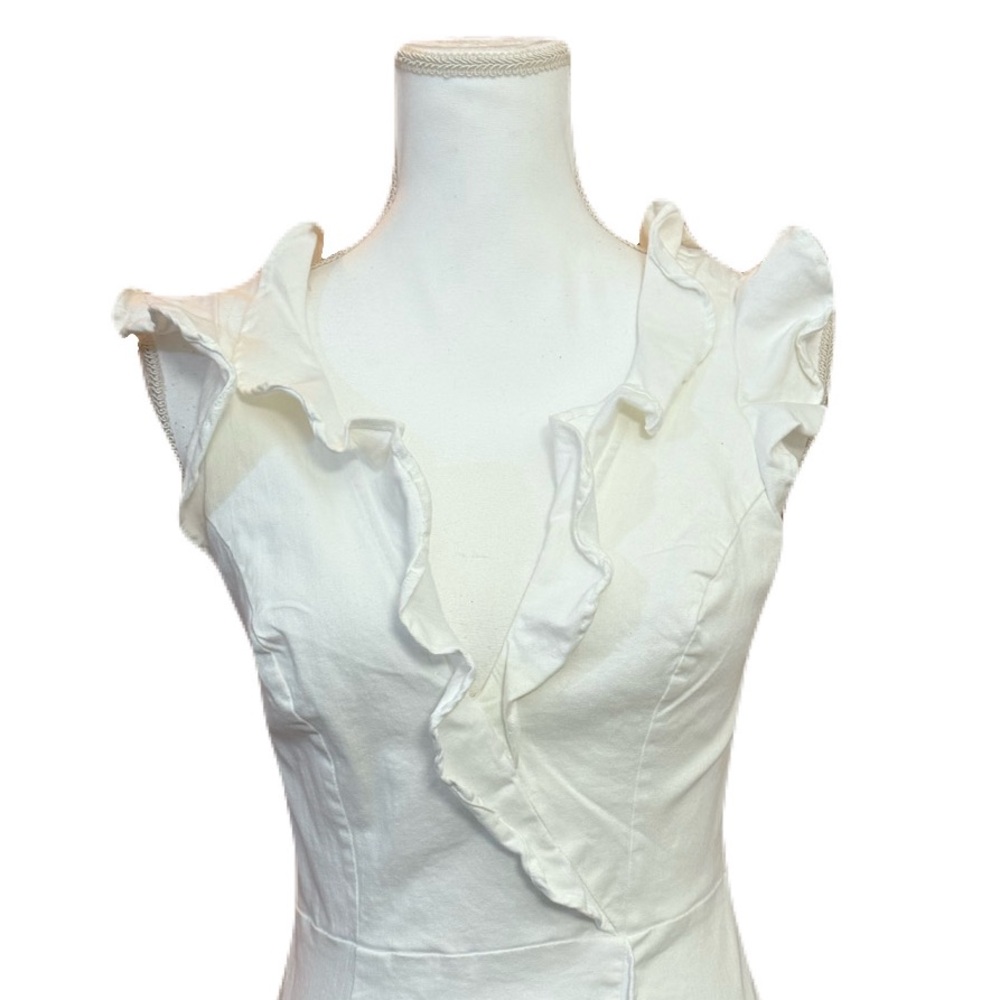 Selfie Leslie White Ruffle Mini Dress - Size L - Picture 5 of 9